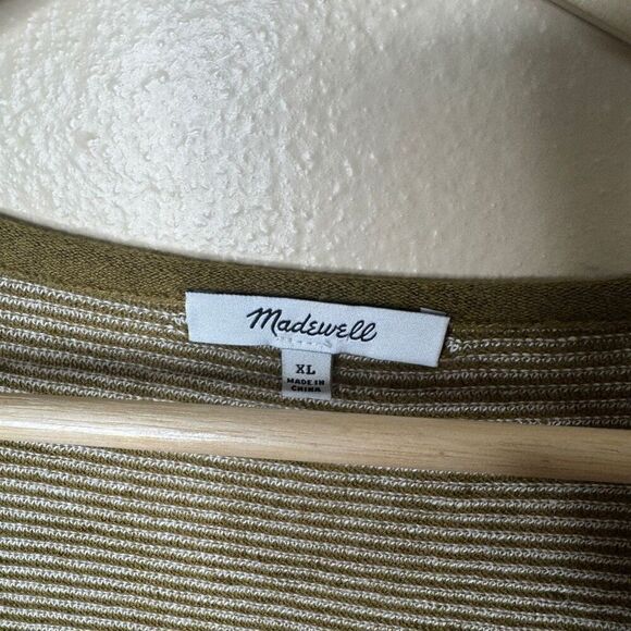 Madewell Shirt Womens XL Watermoor Short-Sleeve Sweater In Stripe Round Neck - Picture 6 of 11